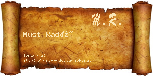 Must Radó névjegykártya